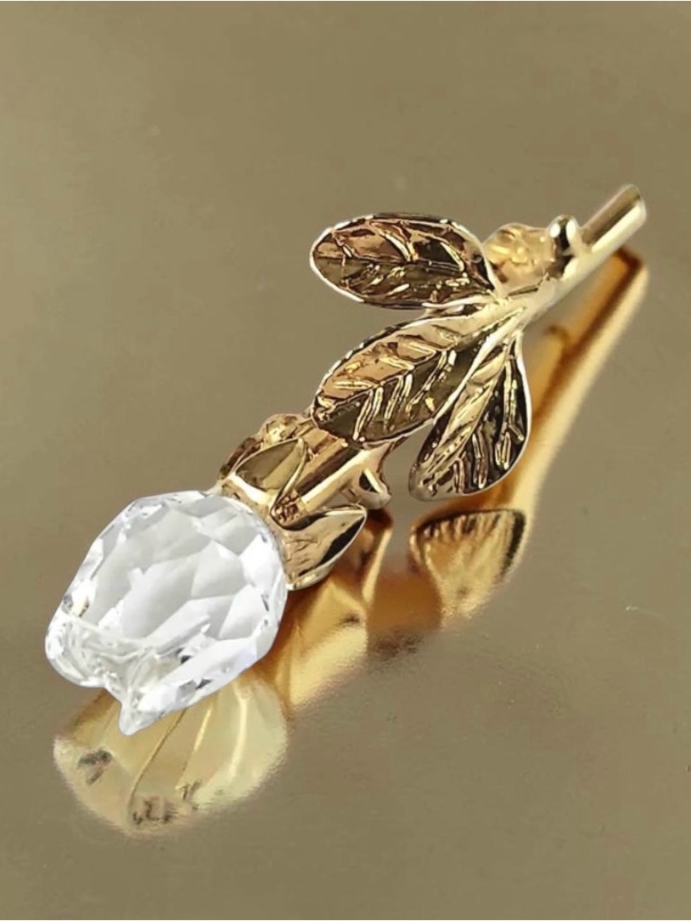 Swarovski Crystal Rose Flower Brooch